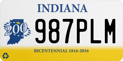 IN license plate 987PLM