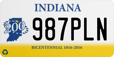 IN license plate 987PLN