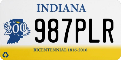 IN license plate 987PLR