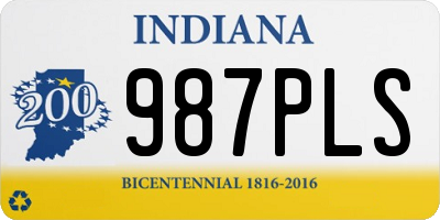 IN license plate 987PLS