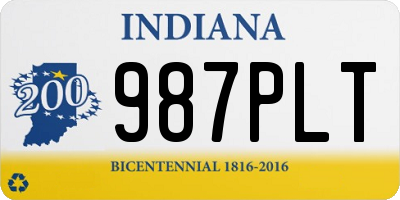 IN license plate 987PLT
