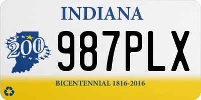 IN license plate 987PLX