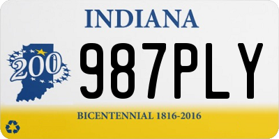 IN license plate 987PLY
