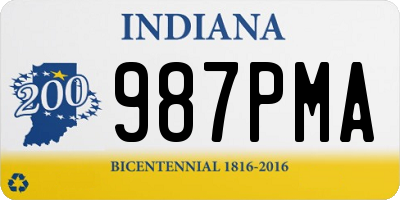 IN license plate 987PMA