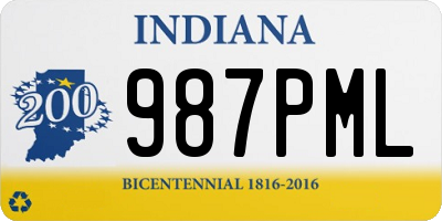 IN license plate 987PML