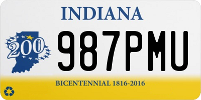 IN license plate 987PMU