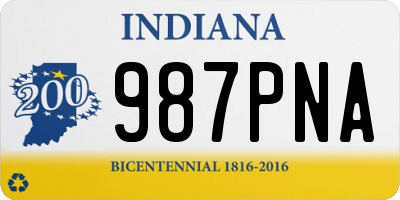 IN license plate 987PNA