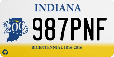 IN license plate 987PNF