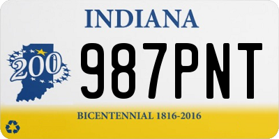 IN license plate 987PNT