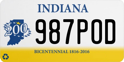 IN license plate 987POD