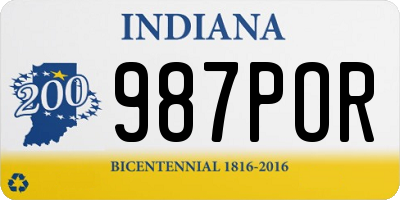 IN license plate 987POR