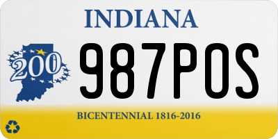 IN license plate 987POS