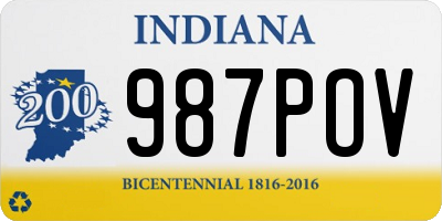 IN license plate 987POV