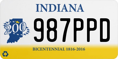 IN license plate 987PPD