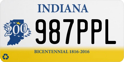 IN license plate 987PPL