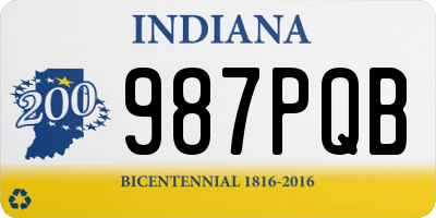IN license plate 987PQB