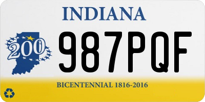IN license plate 987PQF