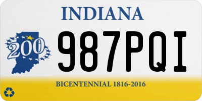 IN license plate 987PQI