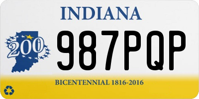 IN license plate 987PQP