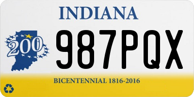 IN license plate 987PQX