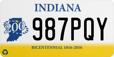 IN license plate 987PQY