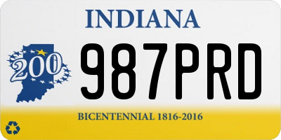 IN license plate 987PRD