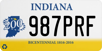 IN license plate 987PRF