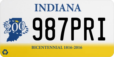 IN license plate 987PRI