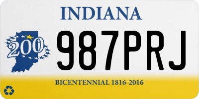 IN license plate 987PRJ