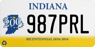 IN license plate 987PRL