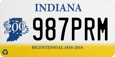 IN license plate 987PRM