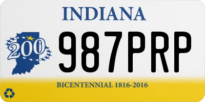 IN license plate 987PRP