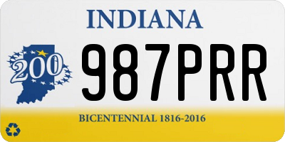 IN license plate 987PRR
