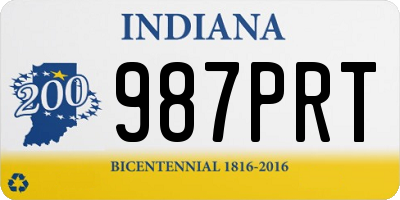 IN license plate 987PRT