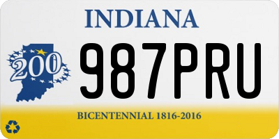 IN license plate 987PRU