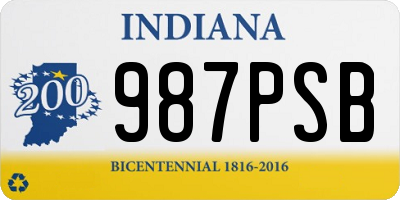 IN license plate 987PSB