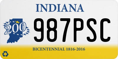 IN license plate 987PSC