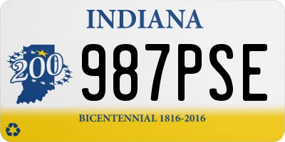 IN license plate 987PSE