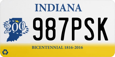 IN license plate 987PSK