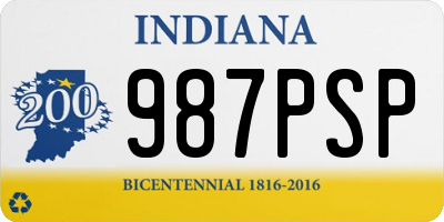 IN license plate 987PSP