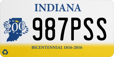 IN license plate 987PSS