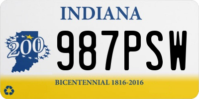 IN license plate 987PSW