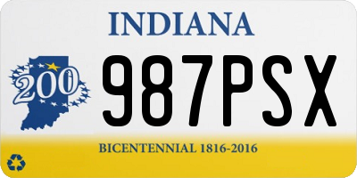 IN license plate 987PSX