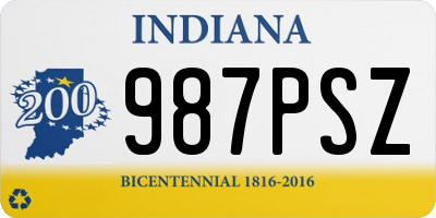 IN license plate 987PSZ