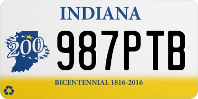 IN license plate 987PTB