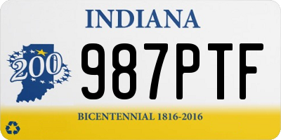 IN license plate 987PTF