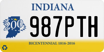 IN license plate 987PTH