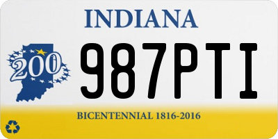 IN license plate 987PTI