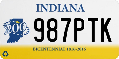 IN license plate 987PTK