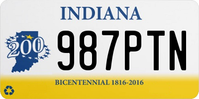 IN license plate 987PTN